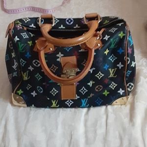 Not authentic LV black colorful